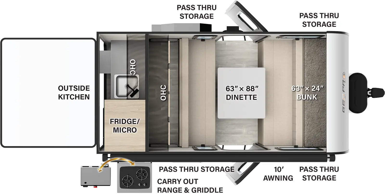 Rockwood Geo Pro G14D Floorplan